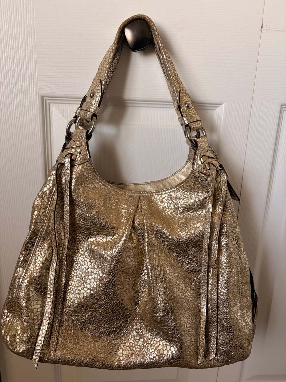 Coach Madison Metallic Gold Python Maggie Shoulder Bag 13898